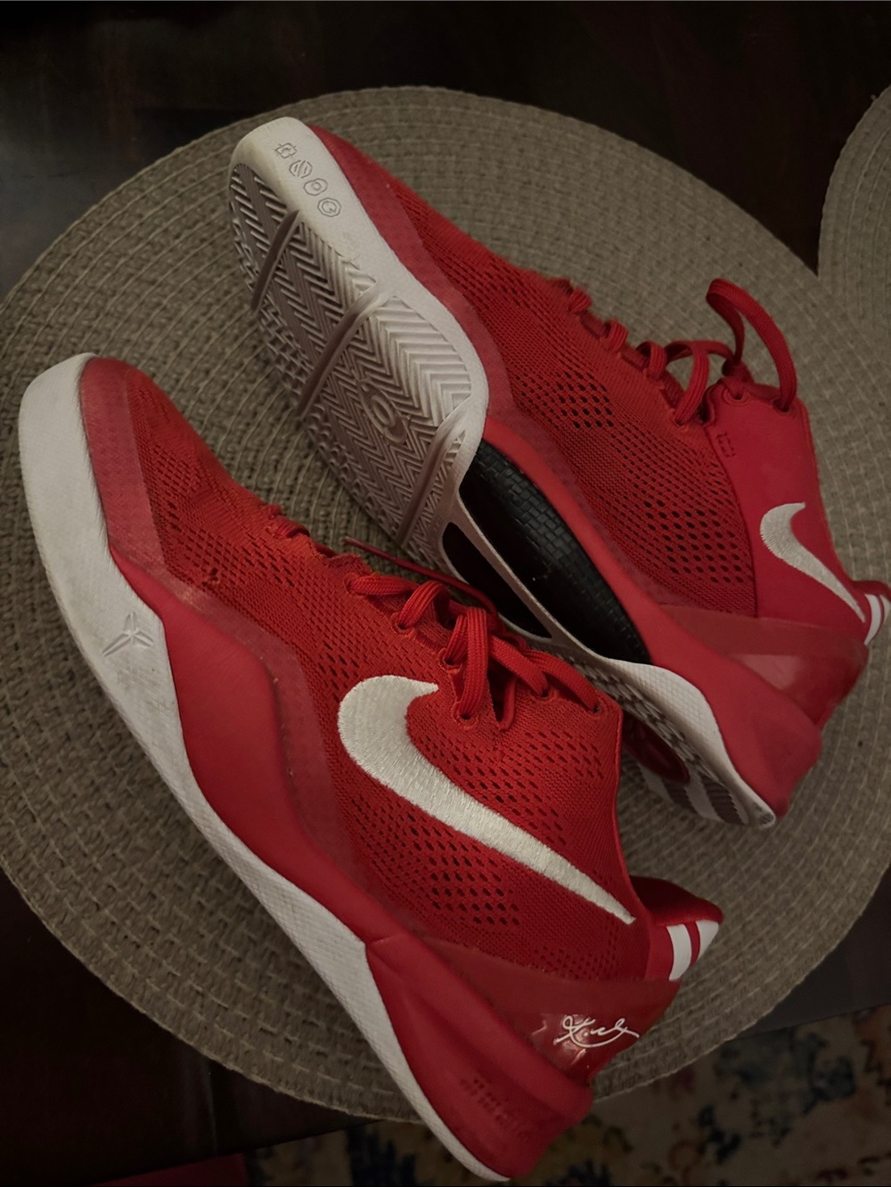 Nike Kids Red & White Basketball Sneakers